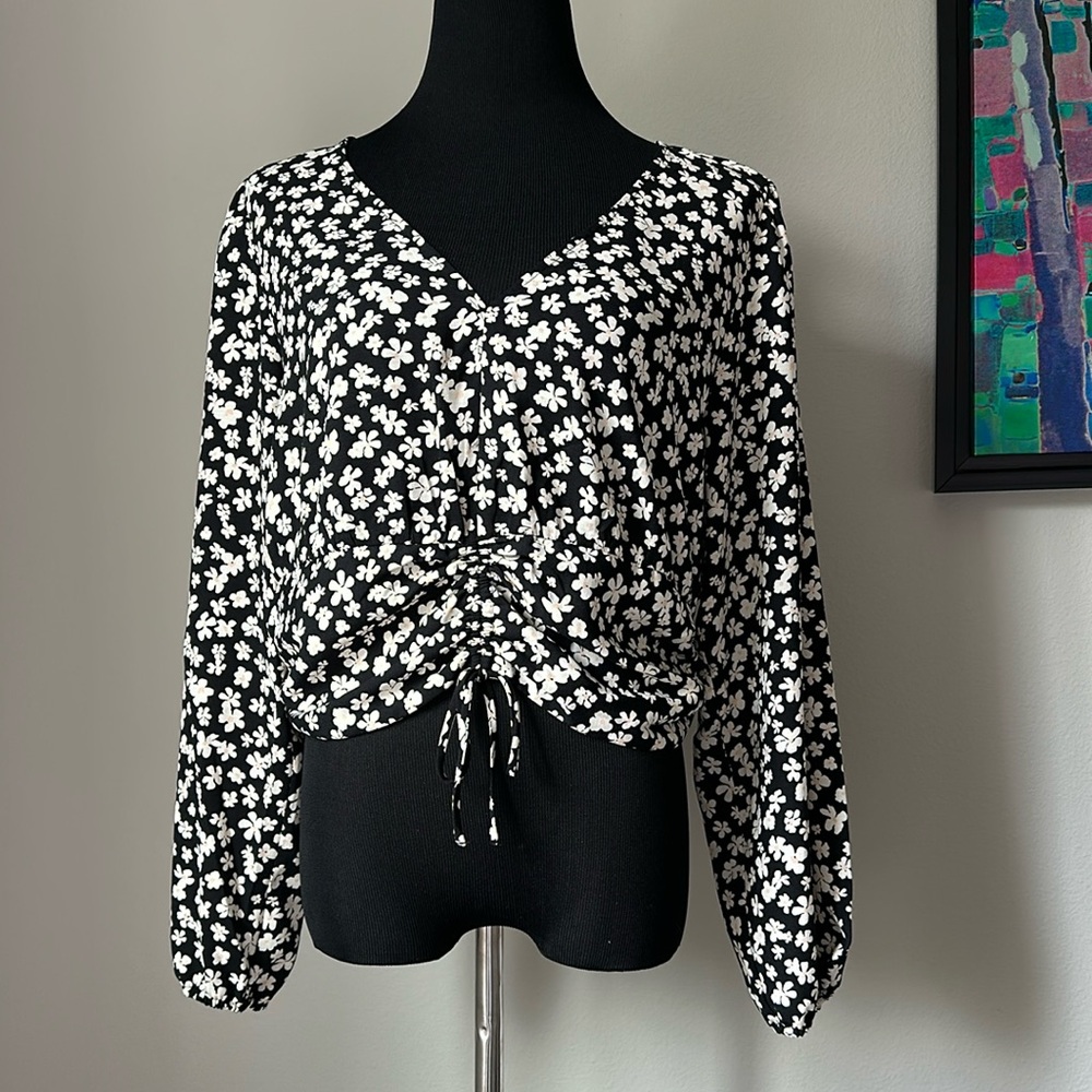 Cropped Floral Blouse